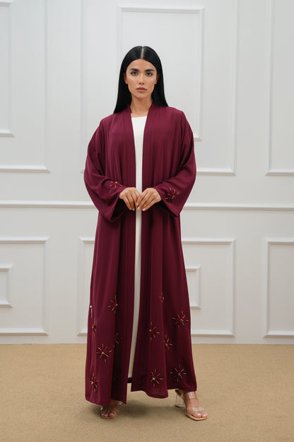 Embroidered floral abaya