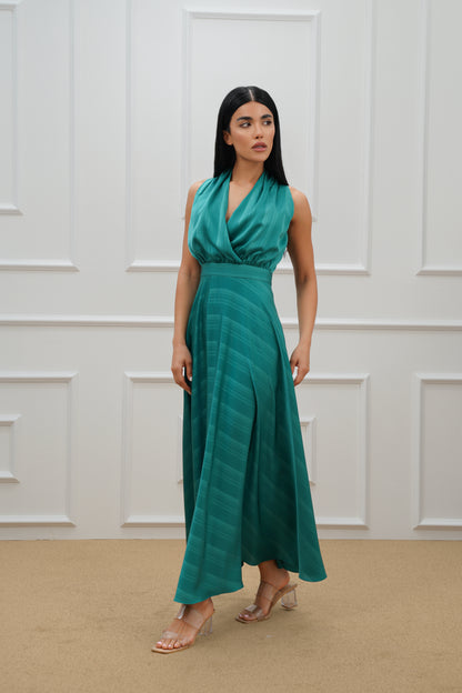 Stripe Silk Farasha Abaya Set