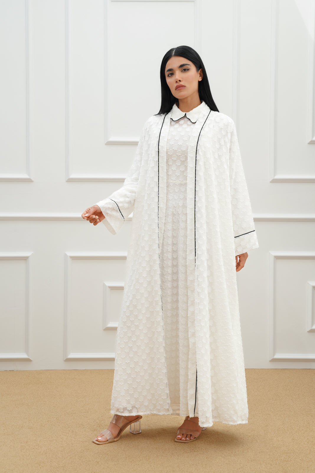 Floral Chiffon Abaya Set