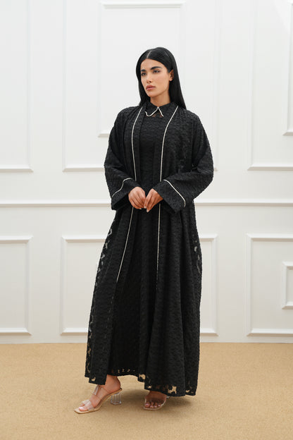 Floral Chiffon Abaya Set