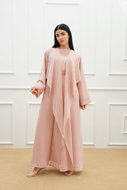 Goemetric checkered organza Abaya