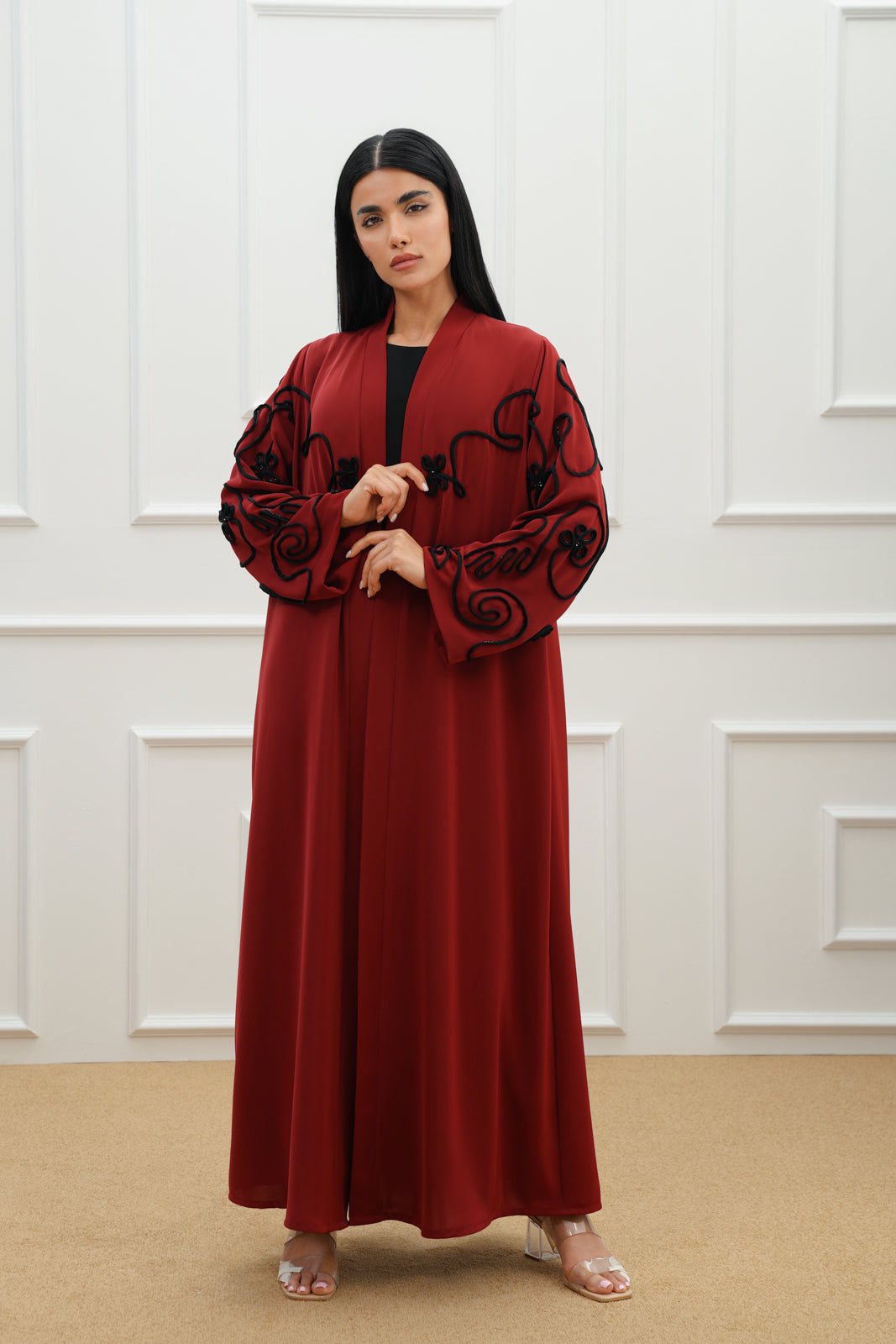 Embossed rope abaya