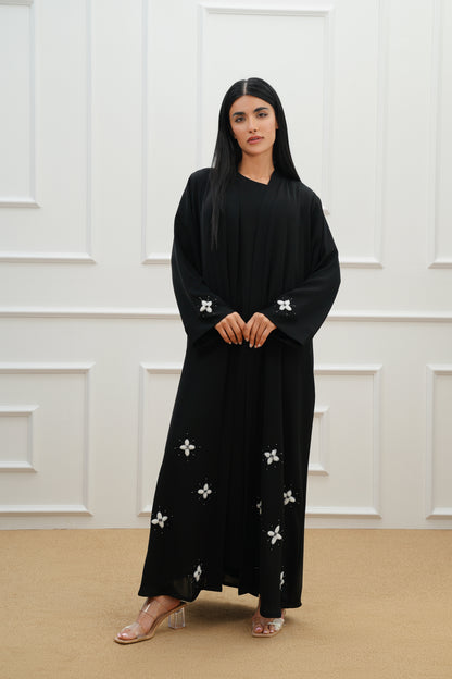 Embroidered floral abaya
