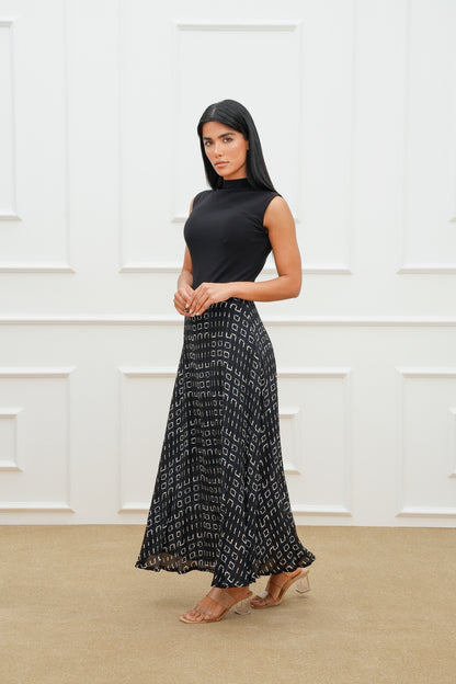 Nero Printed Abaya and dress SET