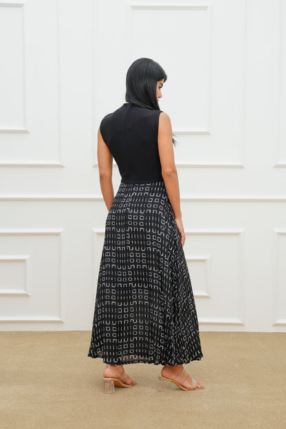 High Neck Two-Tone Dress