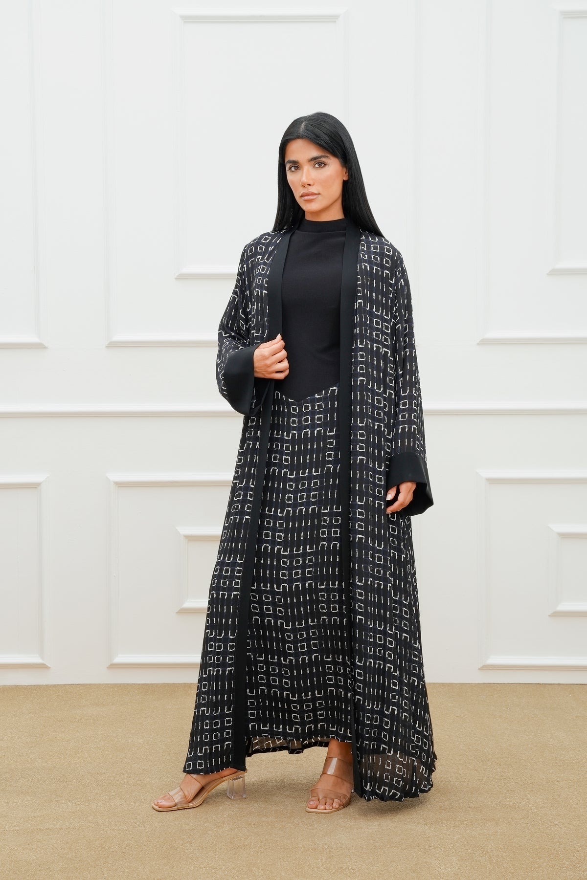 Nero Printed Abaya and dress SET