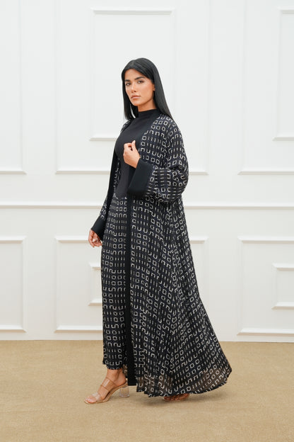 Nero Printed Abaya and dress SET