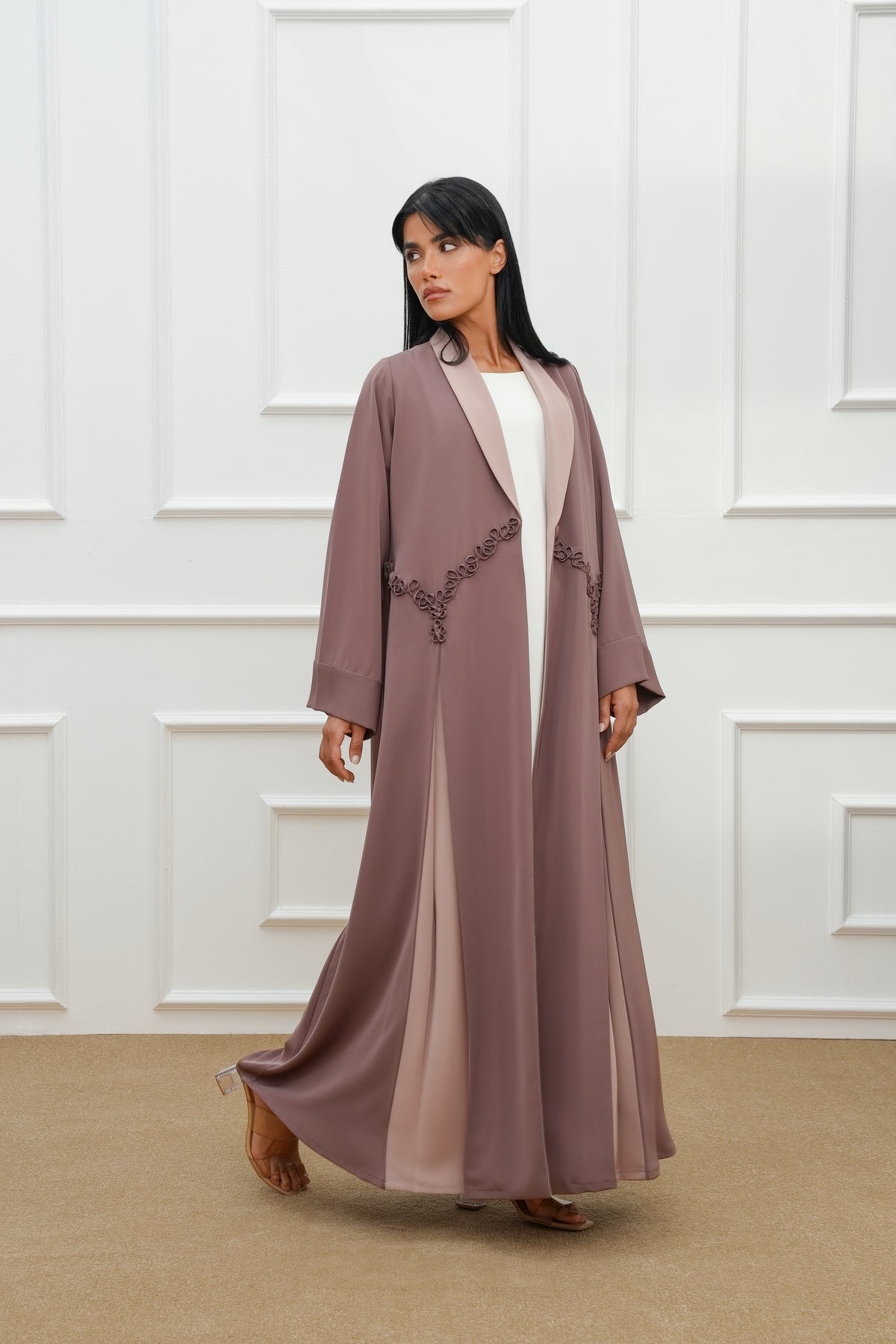 Two-Tone Embossed Abaya