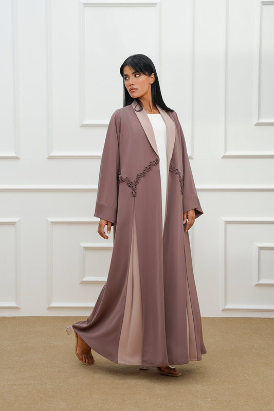 Two-Tone Embossed Abaya