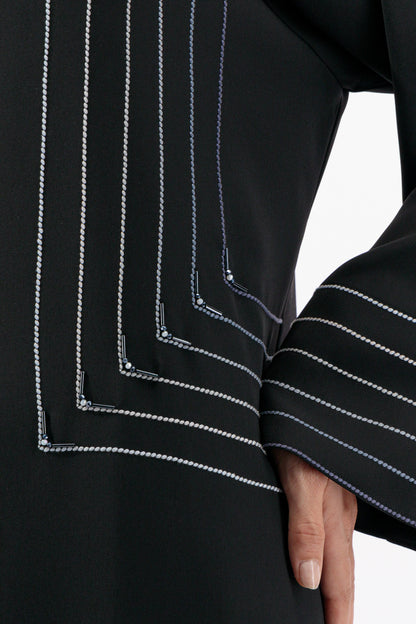 Ombre top stitch Abaya