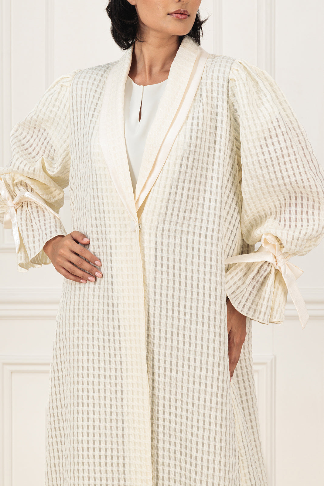 Double collar abaya