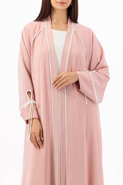Contrast bow piping Abaya