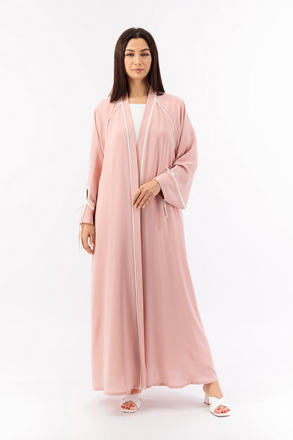 Contrast bow piping Abaya