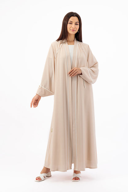 Contrast bow piping Abaya