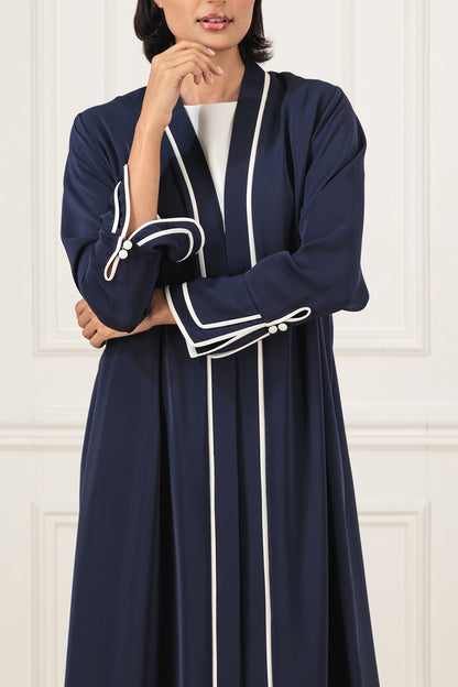Double cuff piping abaya