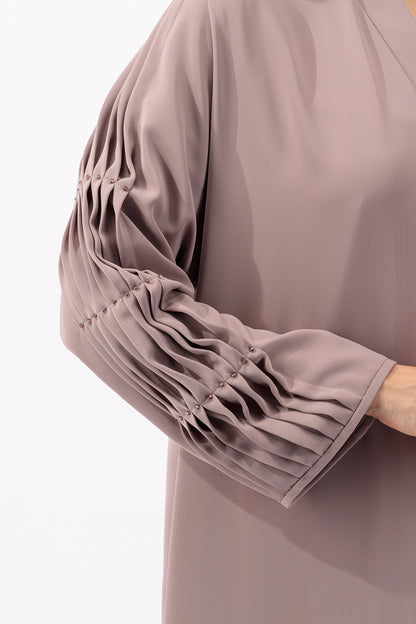Asymmetrical single pleated Abaya