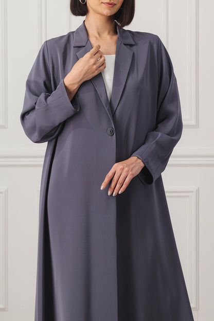 Coat-style Abaya with pleats on the back