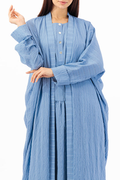 Striped Farasha cut abaya and dress (SET)