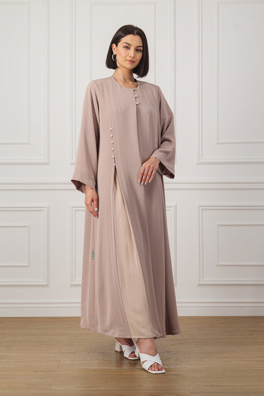 Straight cut Abaya with covered button detail