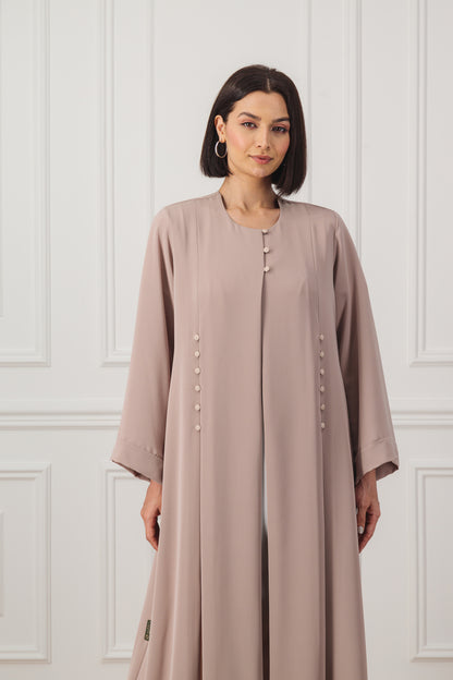 Straight cut Abaya with covered button detail
