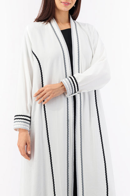 Linen ombre trim detail Abaya