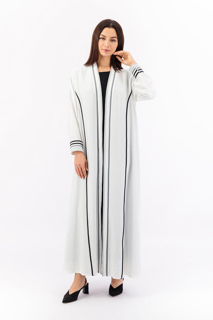 Linen ombre trim detail Abaya