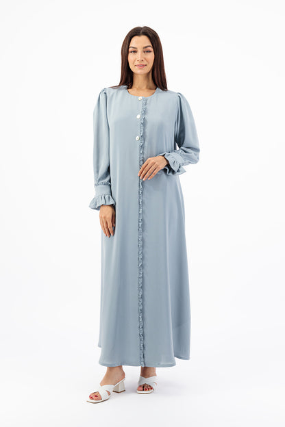Ruffled overlapped Abaya