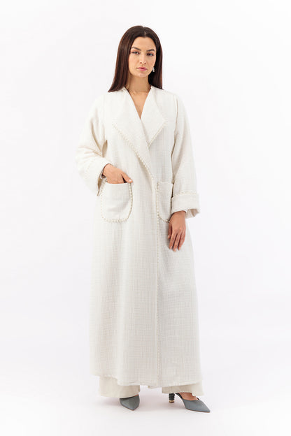 Timeless Tweed trench coat style abaya