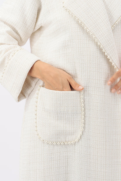 Timeless Tweed trench coat style abaya