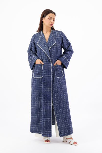 Timeless Tweed trench coat style abaya