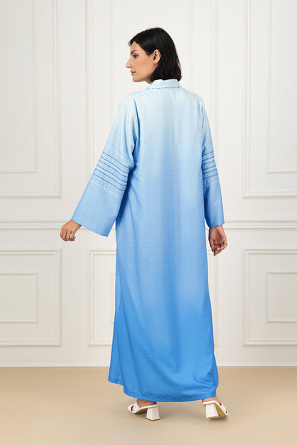 Ombre linen abaya set