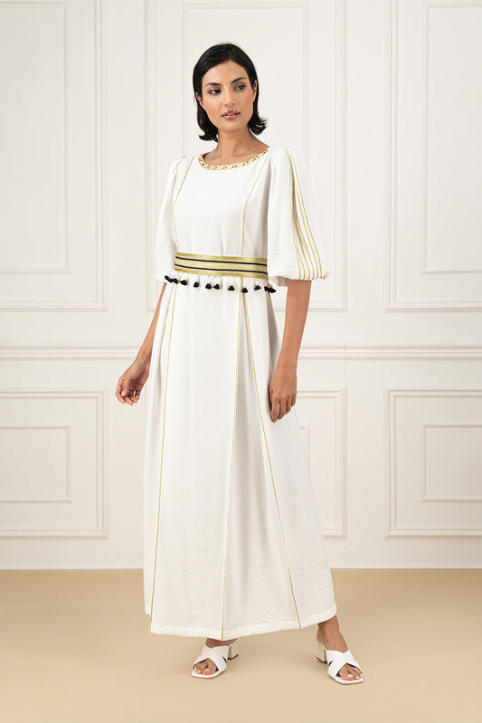 Linen belted dress