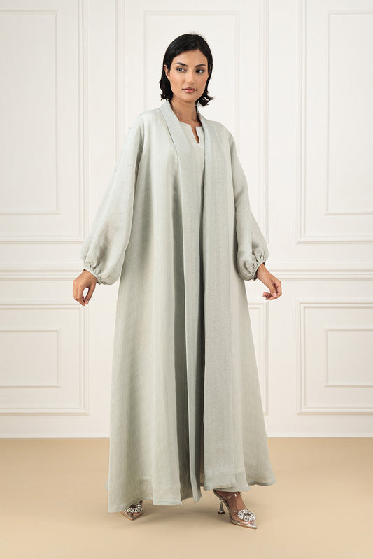 Classic Organza abaya set with embellishment