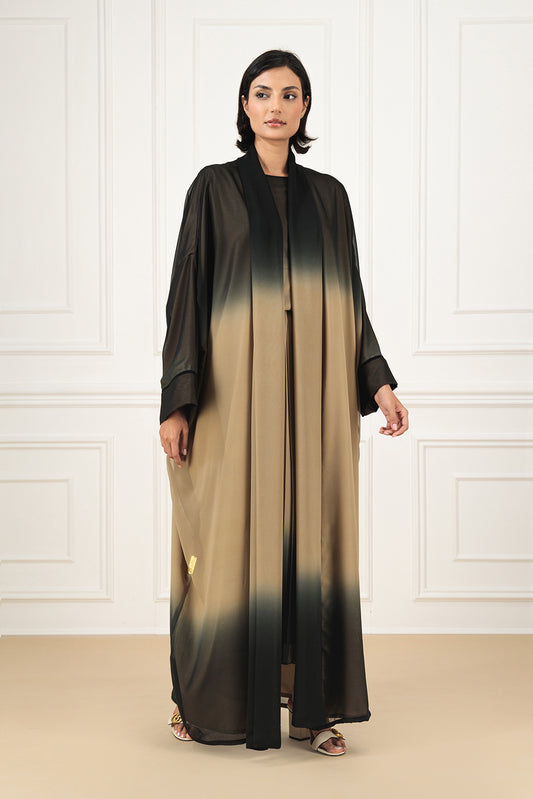Ombre chiffon Farasha Abaya with shirt and skirt (SET)
