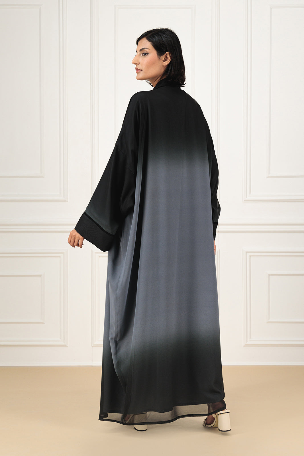 Ombre chiffon farasha cut abaya