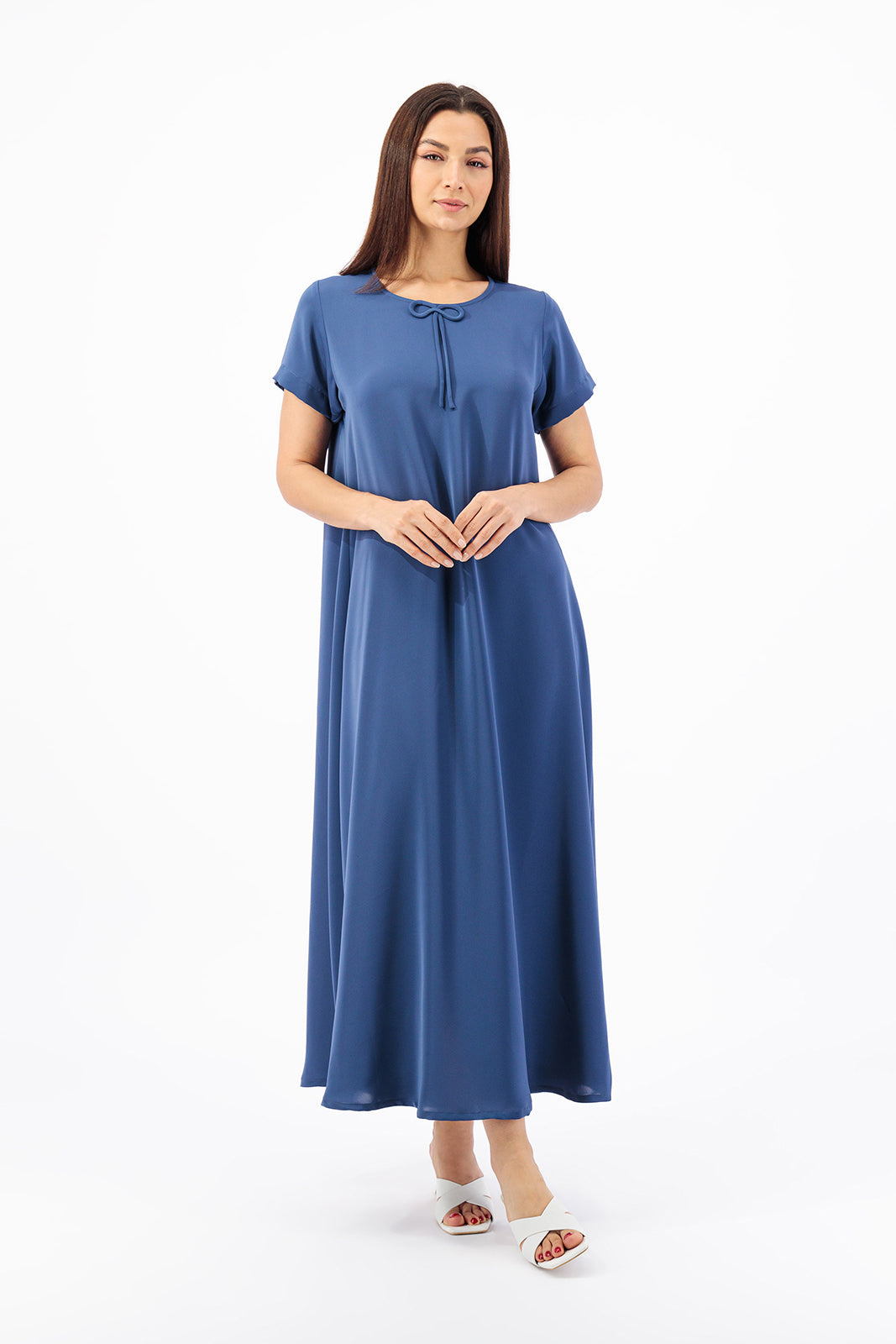 Asymmetrical pleated set Abaya