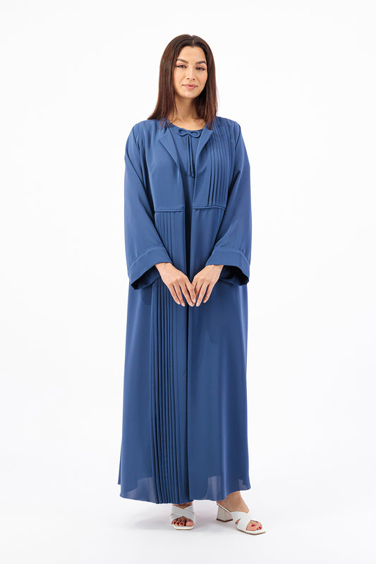 Asymmetrical pleated set Abaya