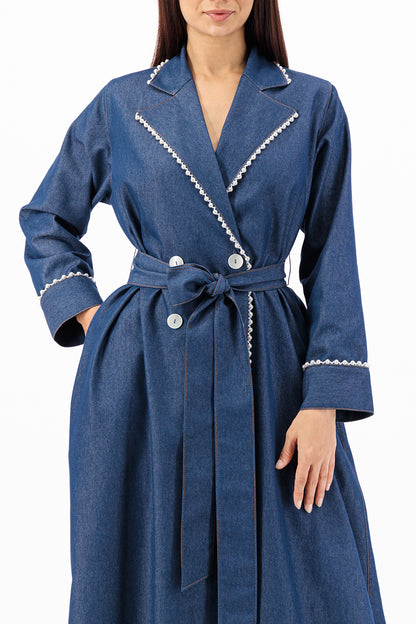 Pearl Denim trench coat