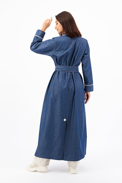Pearl Denim trench coat