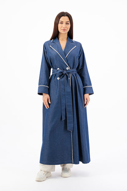 Pearl Denim trench coat