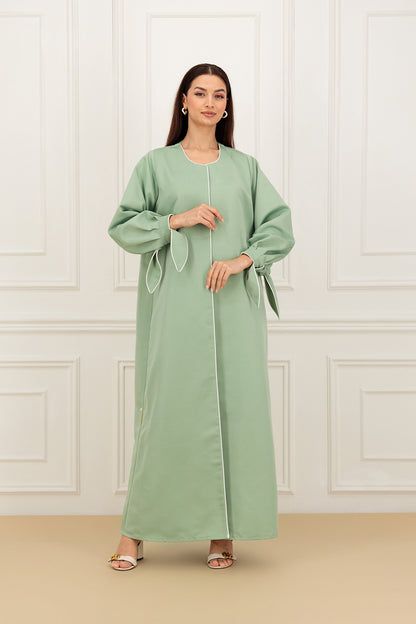 Classic textured bow sleeves abaya