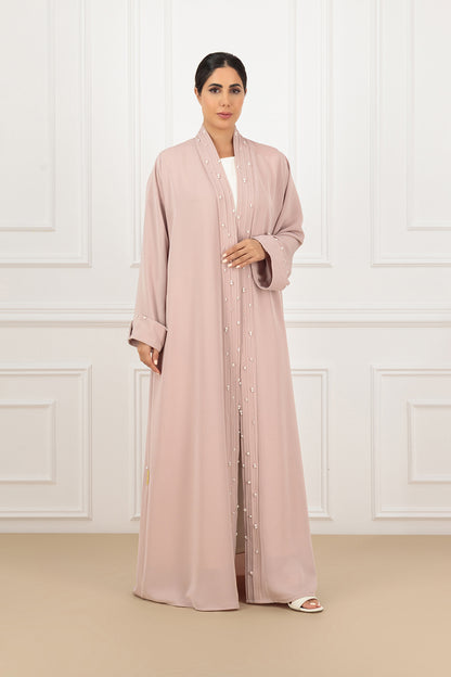 Embroidered pearl detail abaya