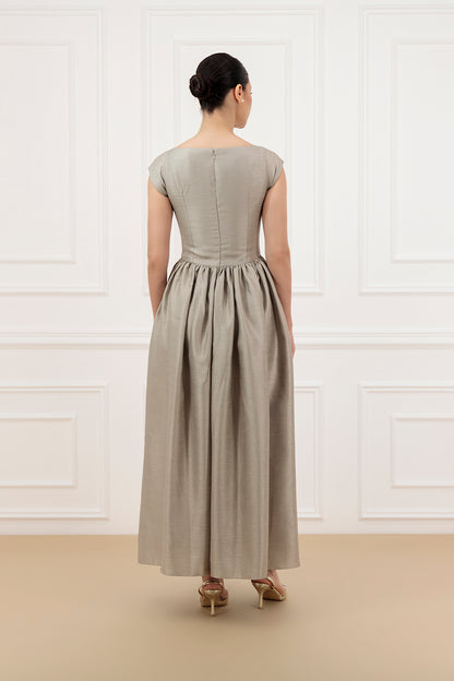 Shantung Abaya & Dress Set