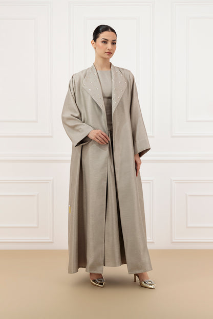 Shantung Abaya & Dress Set