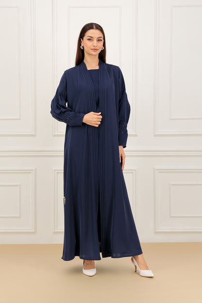 Pleated sleeves with embelishment