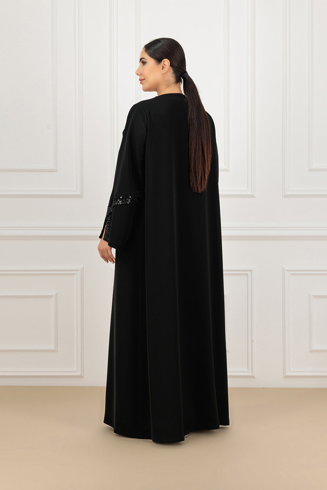 Embroidered Sleeves Collared Abaya