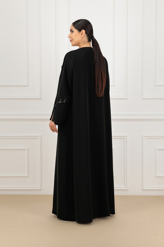 Embroidered Sleeves Collared Abaya