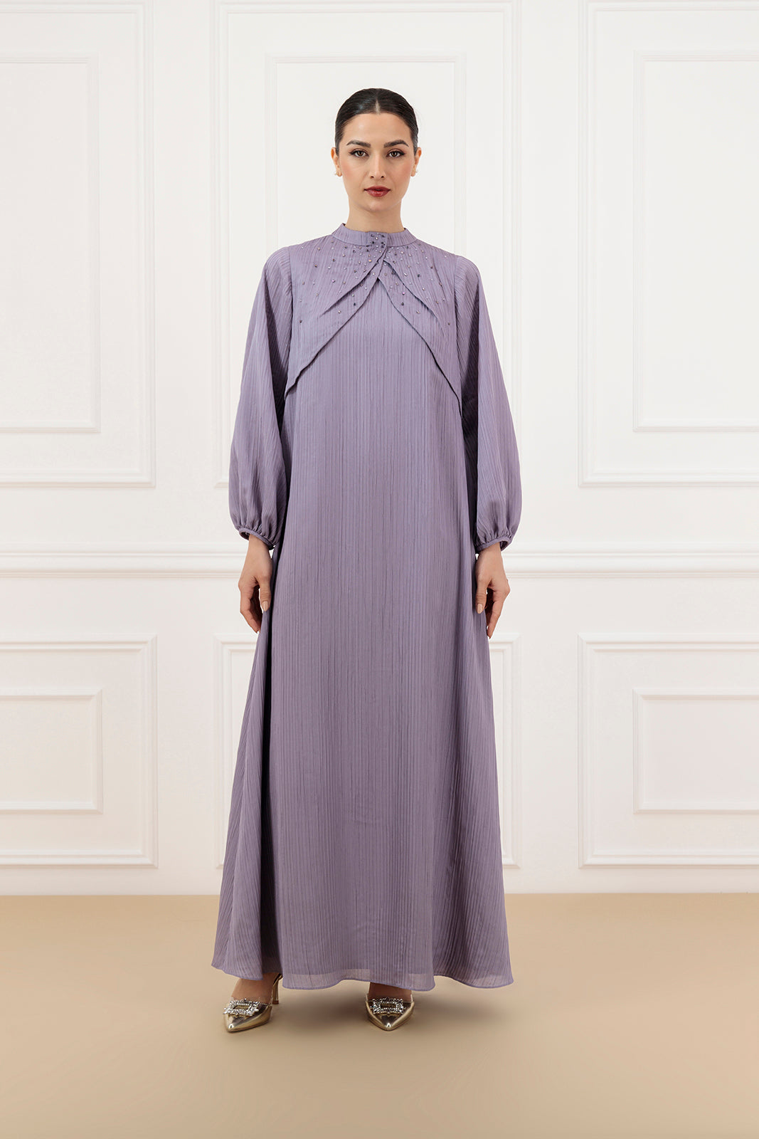 Double Pleated Chiffon Dress