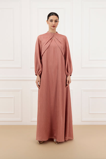 Double Pleated Chiffon Dress