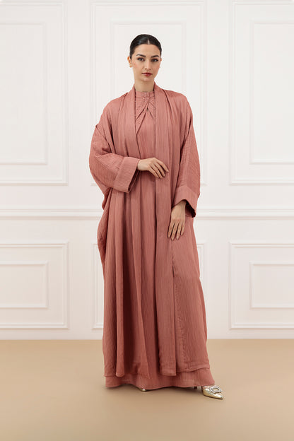 Pleated Chiffon Farasha Abaya